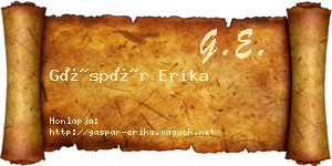 Gáspár Erika névjegykártya